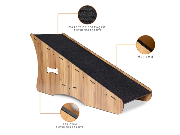 Rampa Para Cães Subir Sofá Cama 50 cm altura cor madeira - Image 4