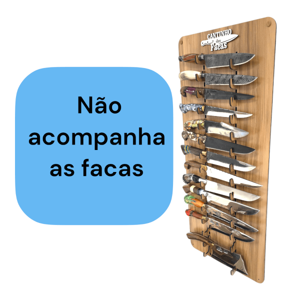 Expositor Para 15 Facas Para Fixação Na Parede Mdf cor madeira - Image 4