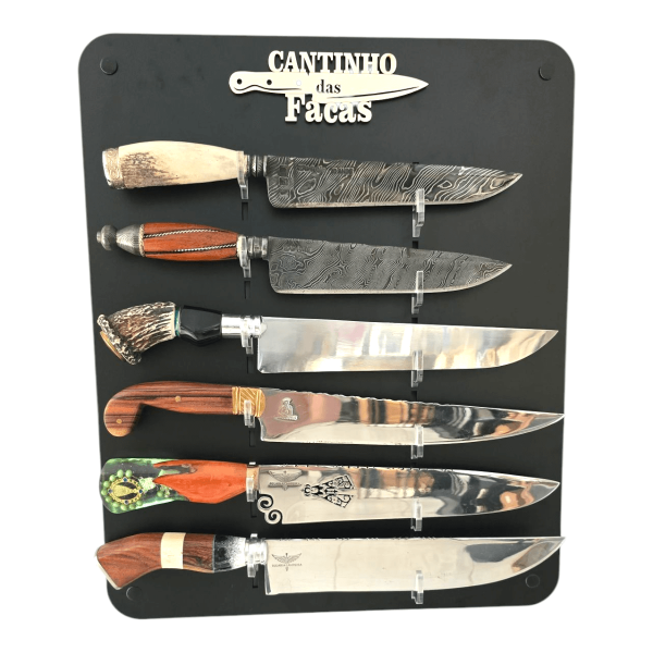Expositor Suporte De Parede Para 6 Facas Em Mdf E Acrílico - Image 3