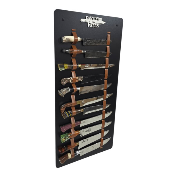 Suporte Expositor De Parede Display couro Para 11 Facas