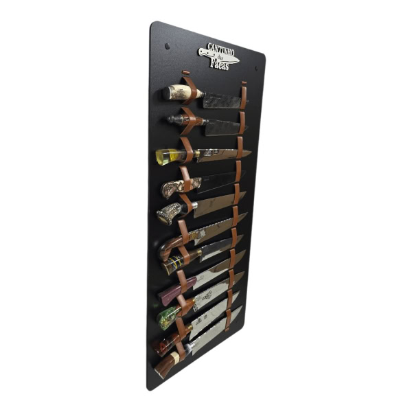 Suporte Expositor De Parede Display couro Para 11 Facas - Imagem 2
