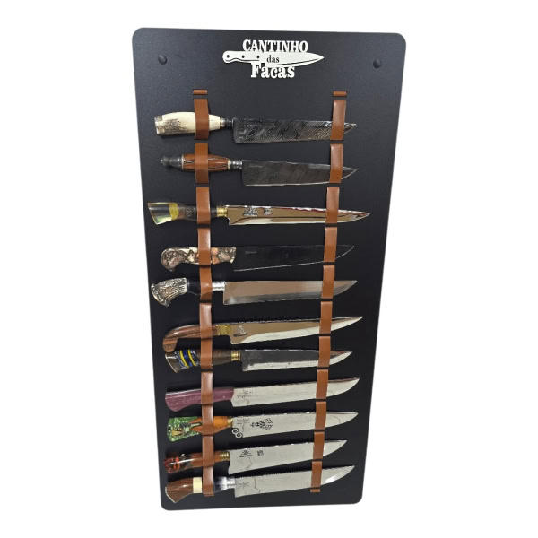 Suporte Expositor De Parede Display couro Para 11 Facas - Imagem 3