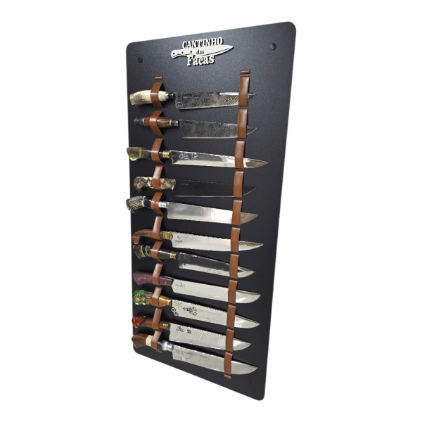 Suporte Expositor De Parede Display couro Para 11 Facas - Imagem 4