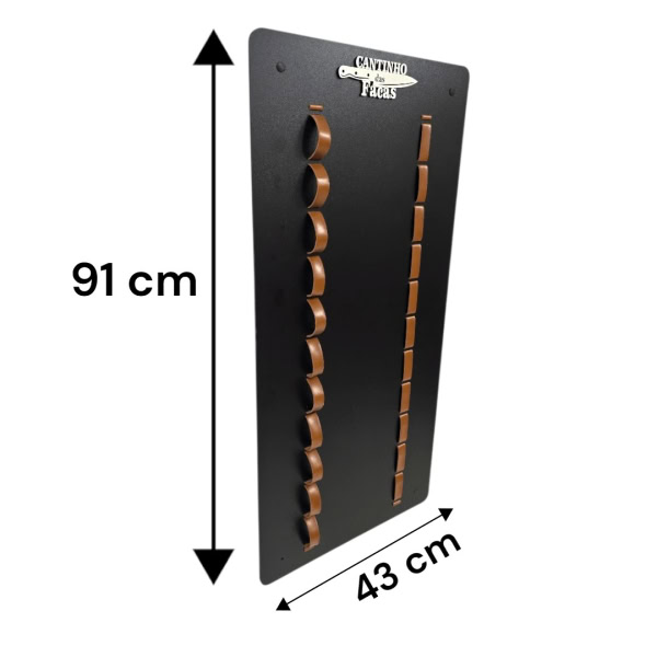 Suporte Expositor De Parede Display couro Para 11 Facas - Imagem 5